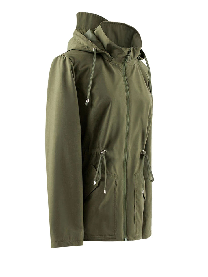 Levoire | Veste Imperméable À Taille Haute Pour Le Printemps / L'Automne Avec Capuche