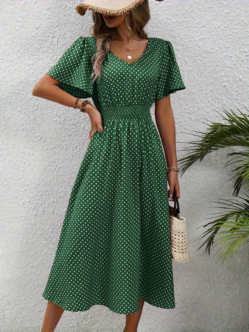 Levoire | Robe Courte À Manches Courtes À Imprimé Intégral Pour Le Printemps Et L'Été