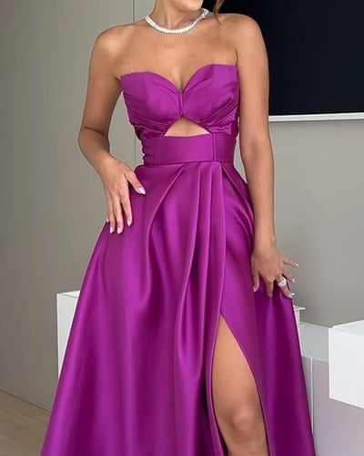 Levoire | Robe creuse unie avec bretelles spaghetti sans manches