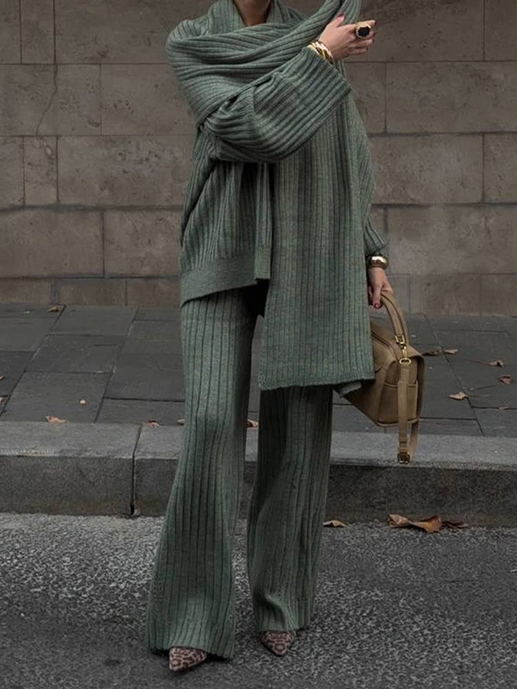 Levoire | Robe Pantalon Pull Décolleté V Vert