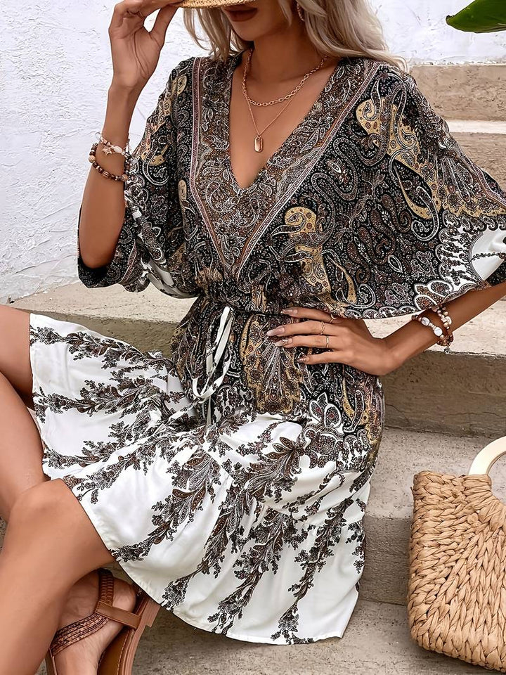 Levoire | Robe Courte Paisley Élégante Été