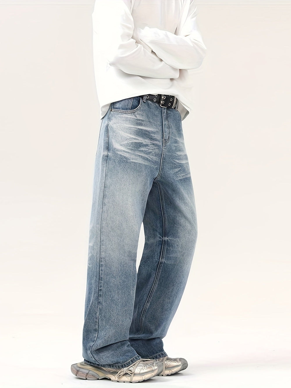 Levoire | Zone De Taille Haute Jean Une Alternative À La Coupe Décontractée Jambes Droites, Non Assorti