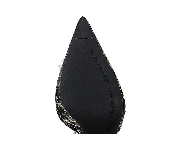 Levoire | Helmi et sandales peep-toe en diamant avec talons