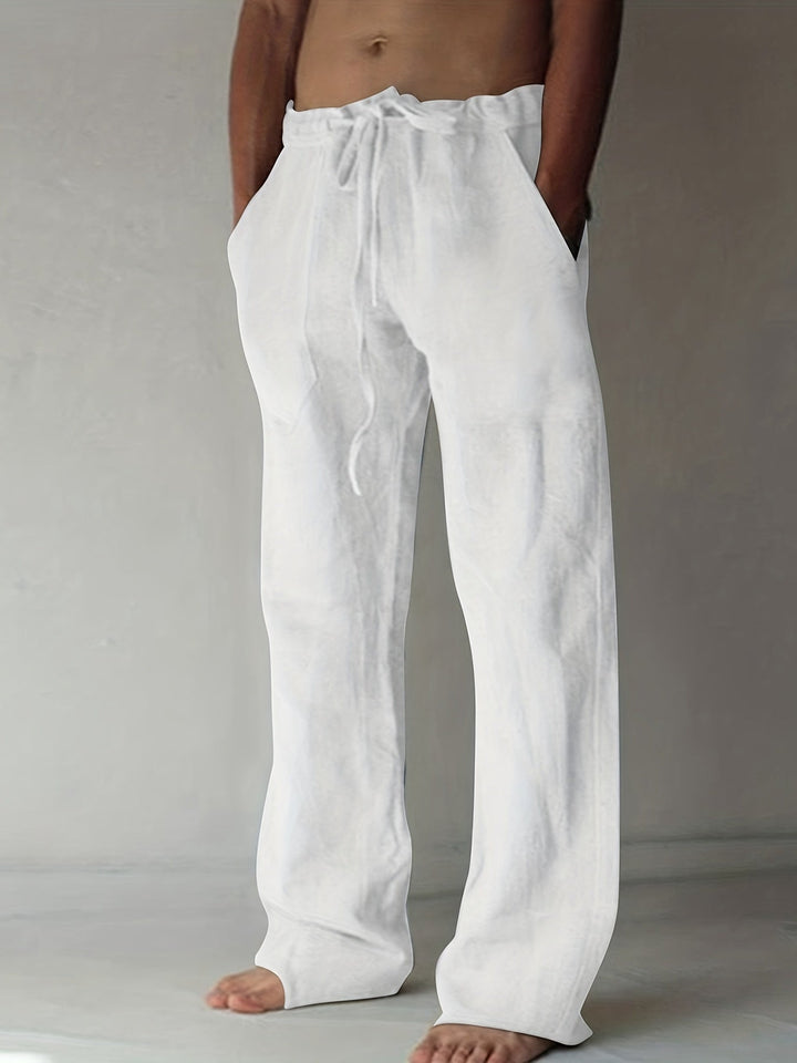 Levoire | Grande Taille Pantalons En Coton Pour Hommes De Loisirs Blanc
