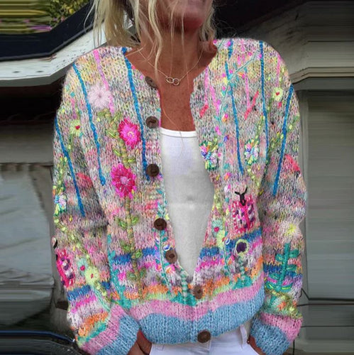 Levoire | Cardigan Avec Décoration Florale En Pastel