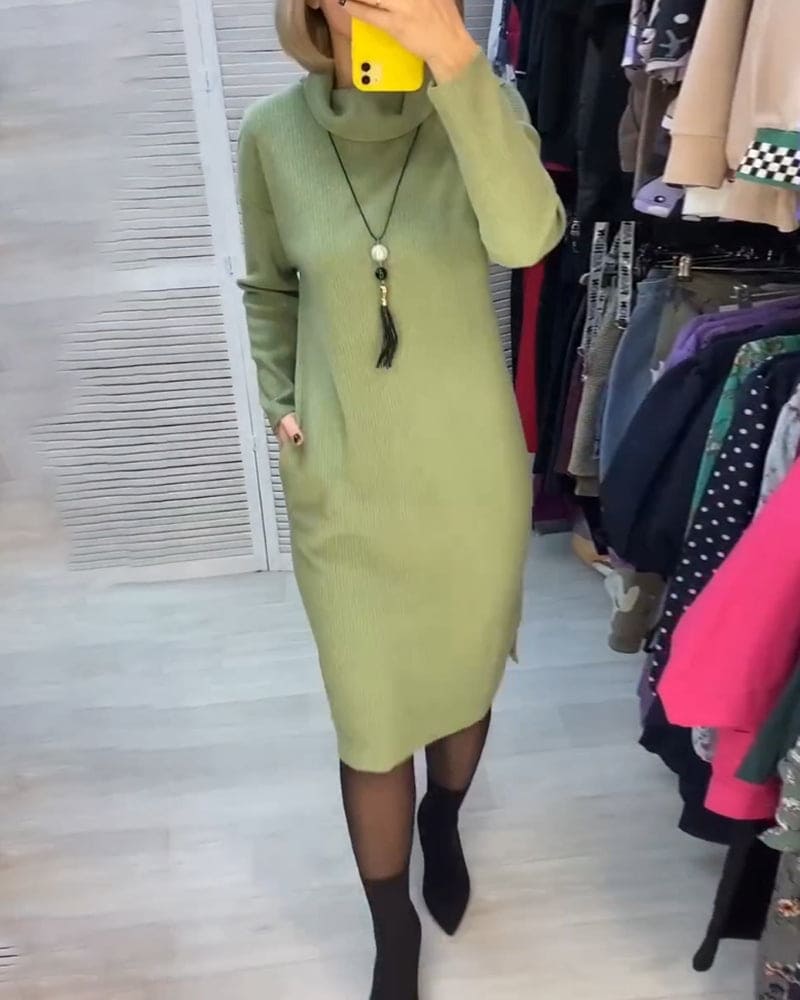 Levoire | Robe Unie Avec Col Fendu