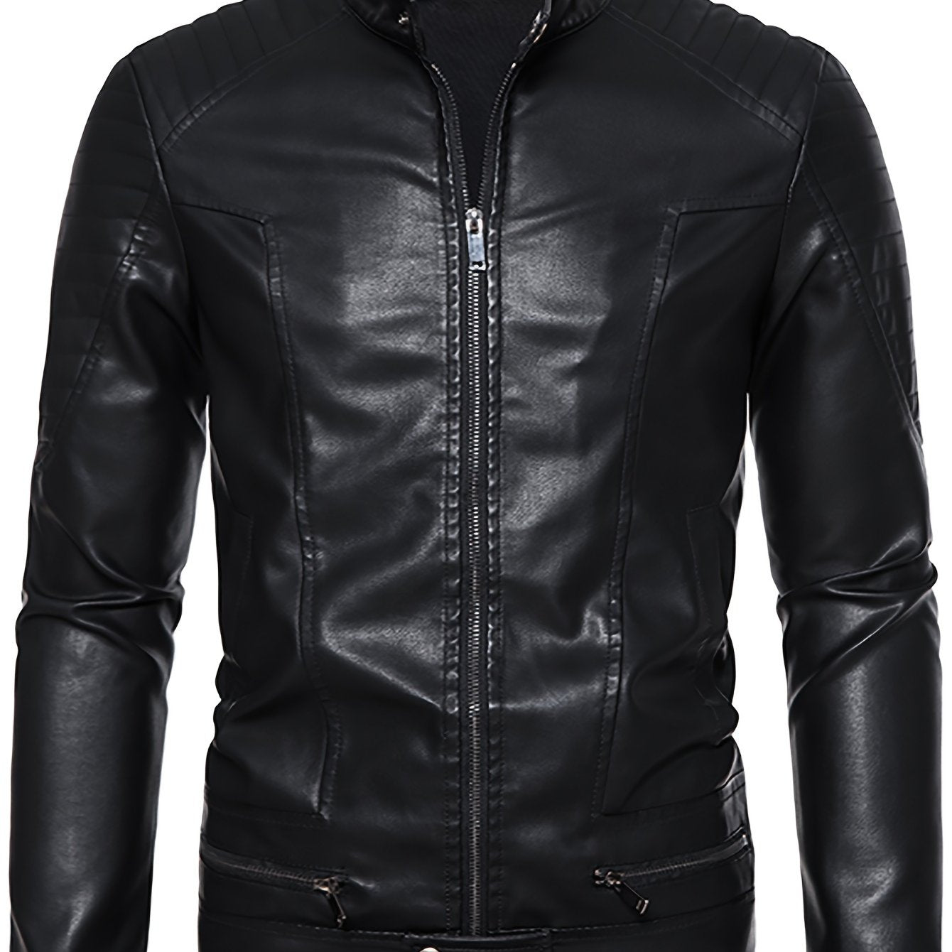 Levoire | Chic Veste D'Été En Cuir Pour Hommes Avec Zip Et Col Montant