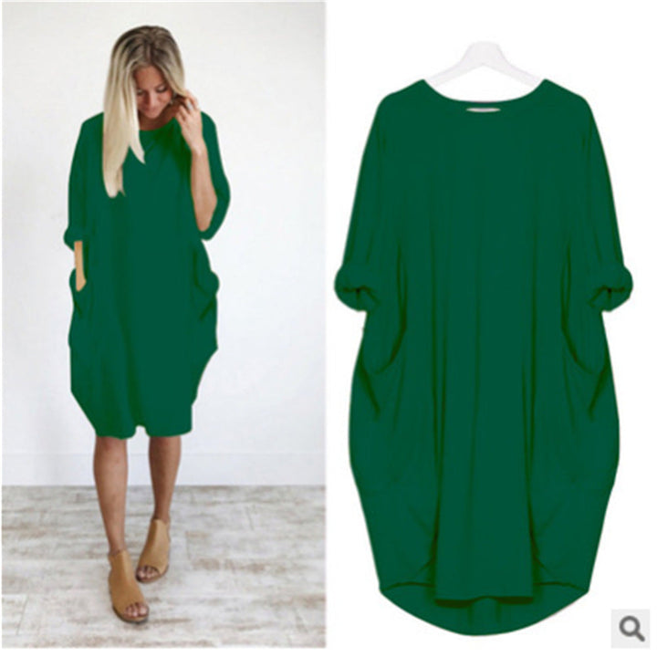 Levoire | Robe Confortable Avec Poches Vert