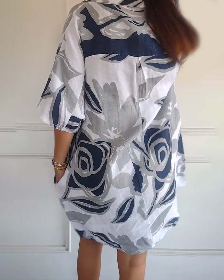 Levoire | Robe À Imprimé De Pot De Fleurs Avec Poches Revers