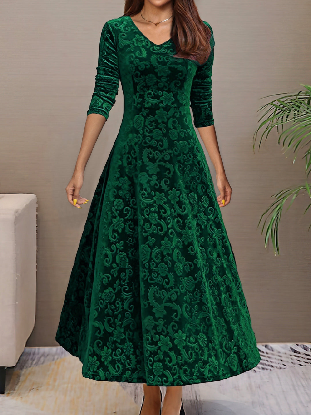 Levoire | Robe Simple Avec Manches Longues Et Couvre-Ventre Légumes