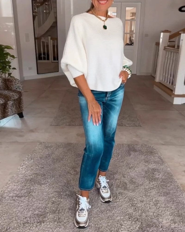 Levoire | Pull Élégant Avec Col Large Et Manches Bouffantes