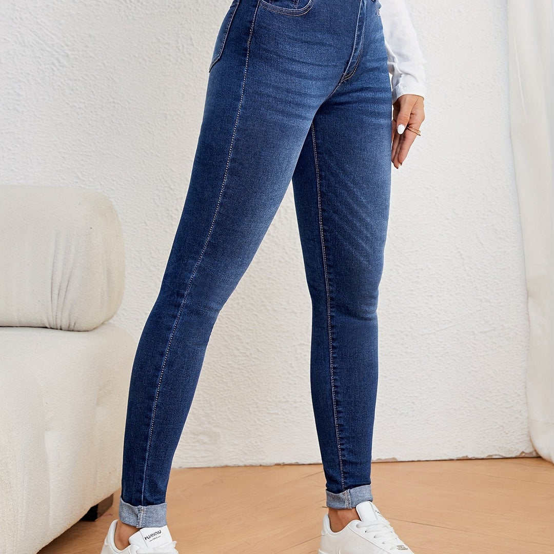 Levoire | Vert Olive Jeans Slim Fit Taille Haute Denim Élastique