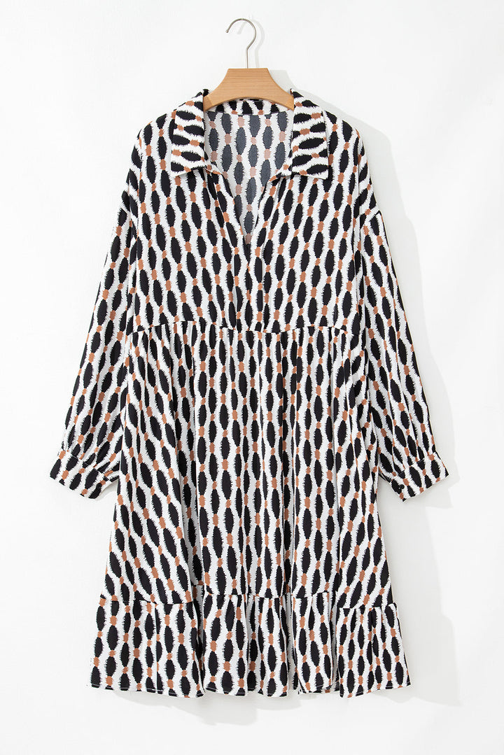Levoire | Robe Mini Avec Décolleté En V Rayé Et Impression Géométrique Pour Femmes