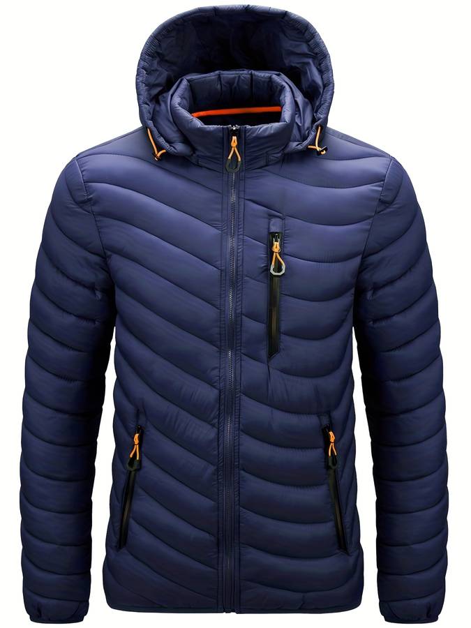 Levoire | Veste à capuche zippée avec poches à manches longues chaudes Bleu foncé