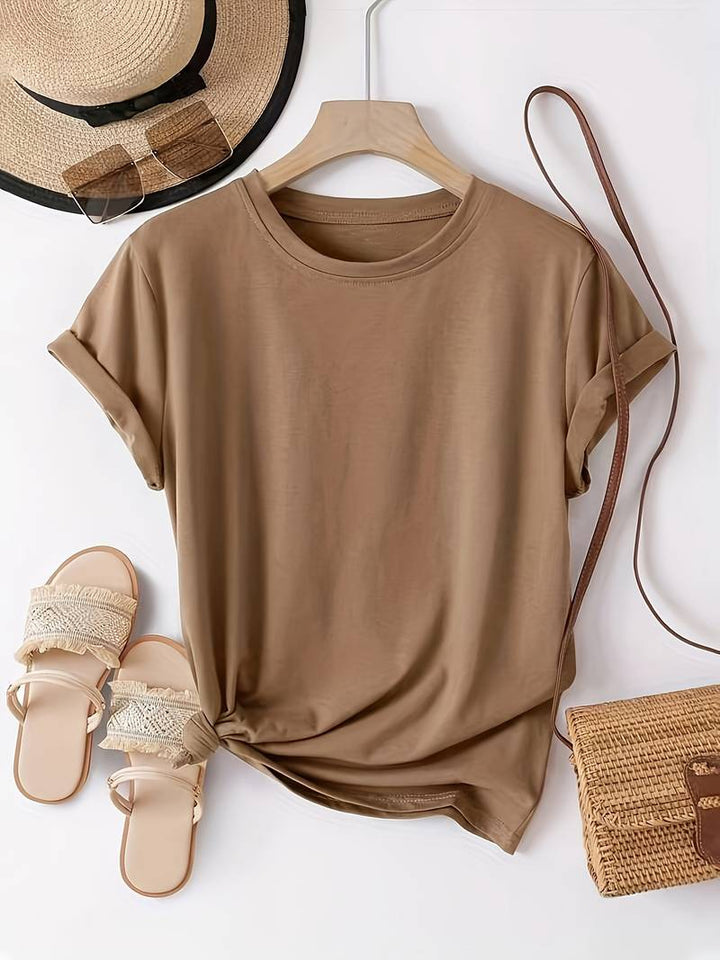 Levoire | T-Shirt Simple Et Épuré Avec Encolure Ronde Kaki