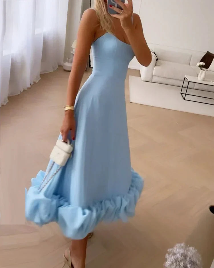 Levoire | Elégante robe de lingerie unie Bleu