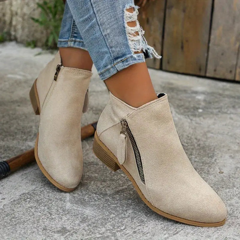 Levoire | Bottes élégantes avec fermeture éclair Beige