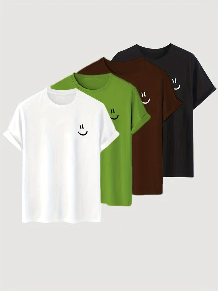 Levoire | Taille 4 T-Shirts Avec Impression Visages Rieurs Ensemble multicolore
