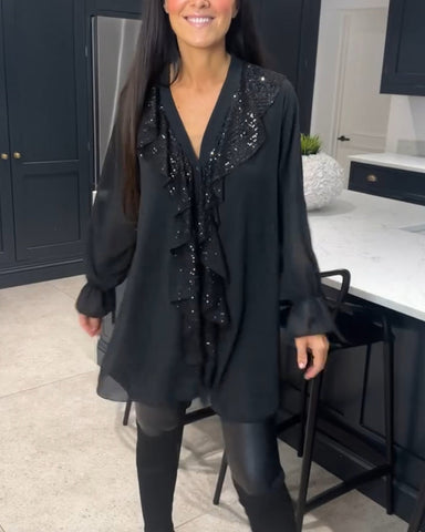 Levoire | Chemise à volants Noir