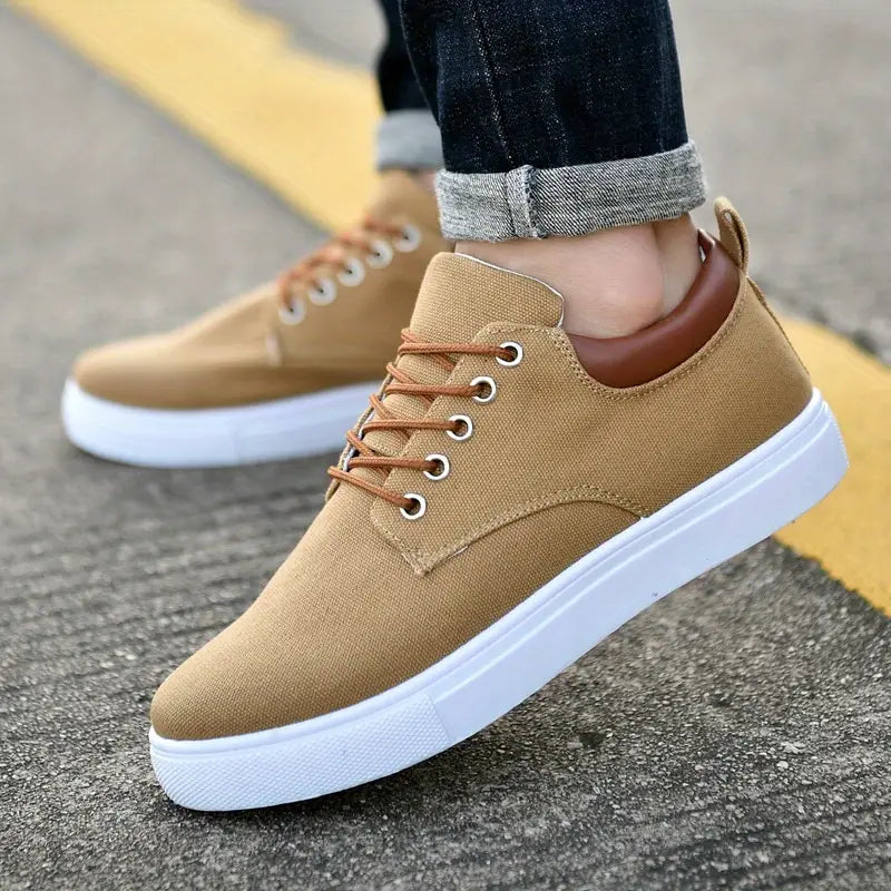 Levoire | Arkikankaat Tissu Printemps Baskets À Lacets Pour Hommes Khaki