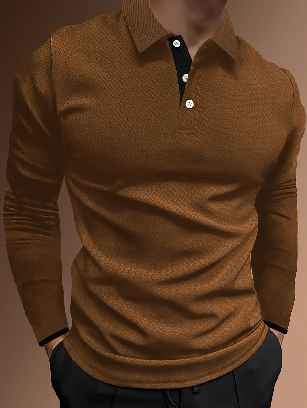 Levoire | T-Shirt À Motif Ondulé À Col Revers Et À Manches Longues