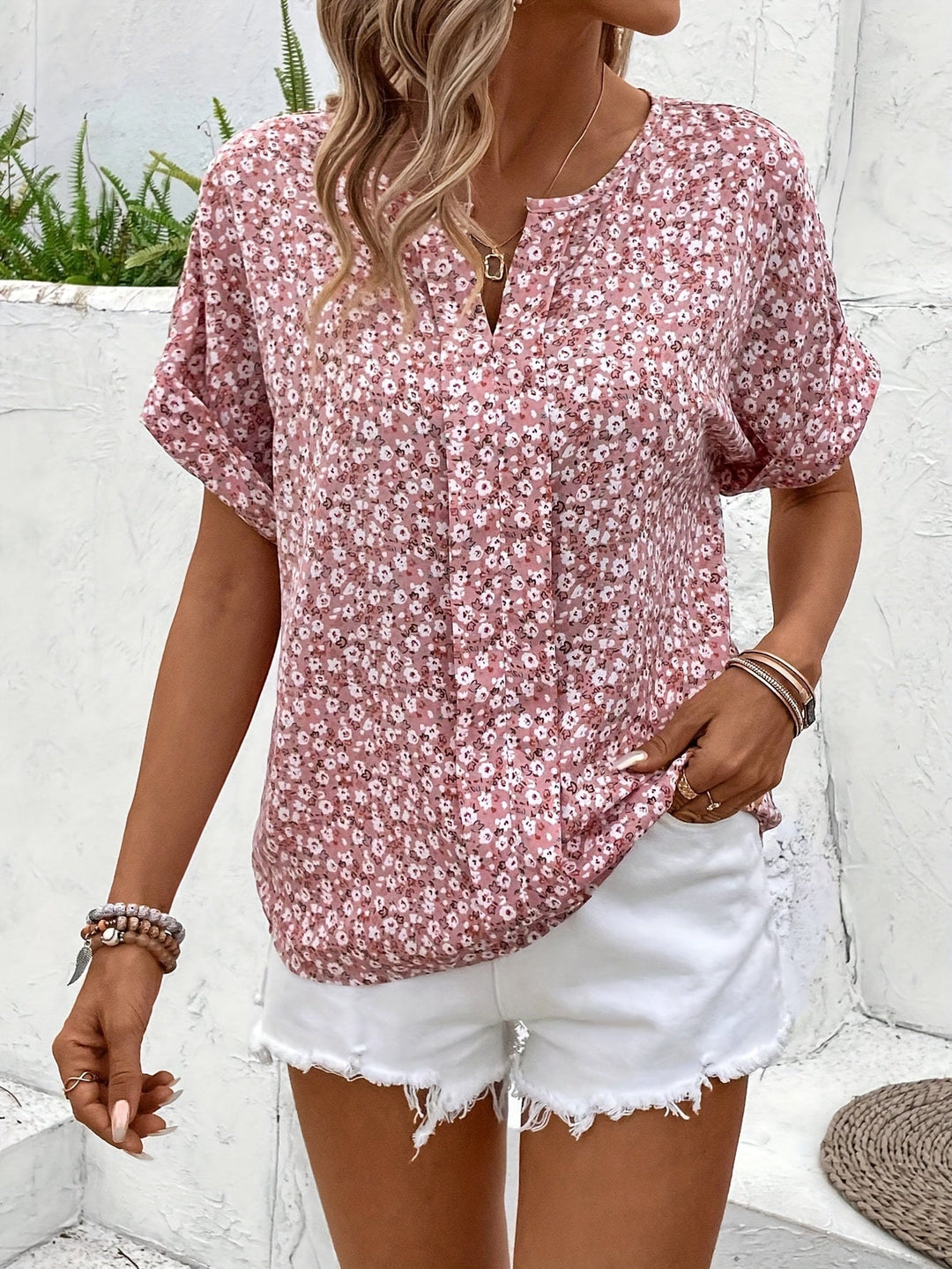 Levoire | Chemisier Avec Motif Floral Et Col Rond Pour Femmes