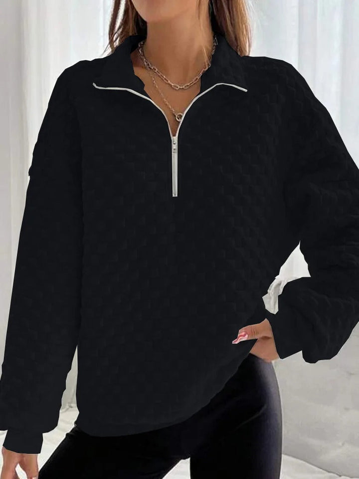 Levoire | Pull Tendance Col V - Fermeture Éclair Élégante - Vêtements Tricot Confortables Pour Looks Branchés Noir