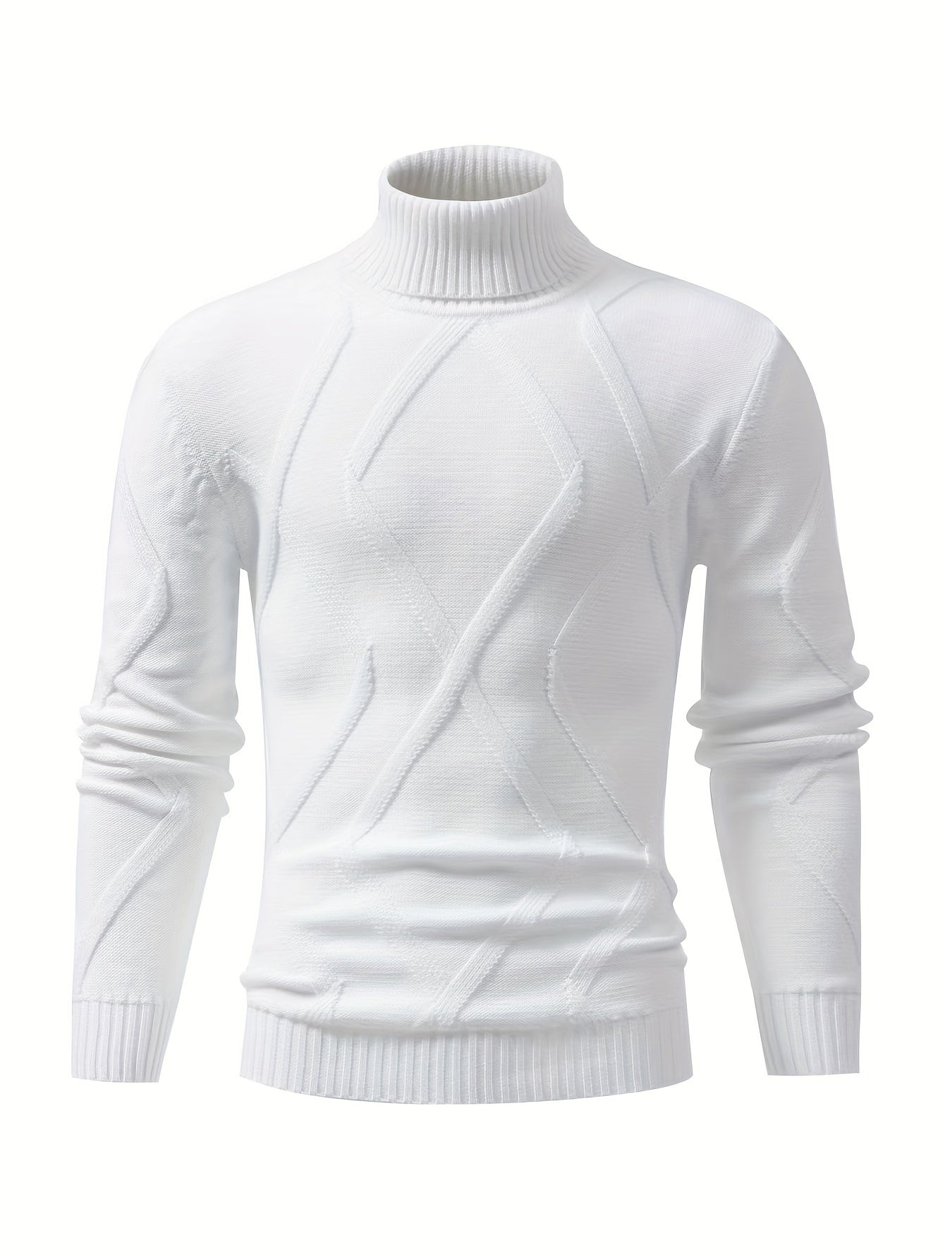 Levoire | Pull À Col Roulé En Tricot Avec Coupe Moderne Blanc