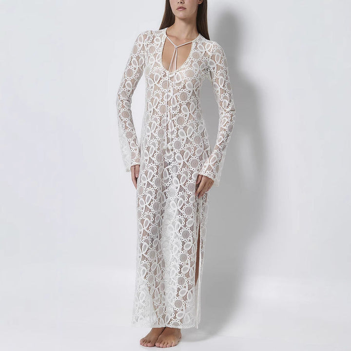 Levoire | Robe longue en dentelle transparente