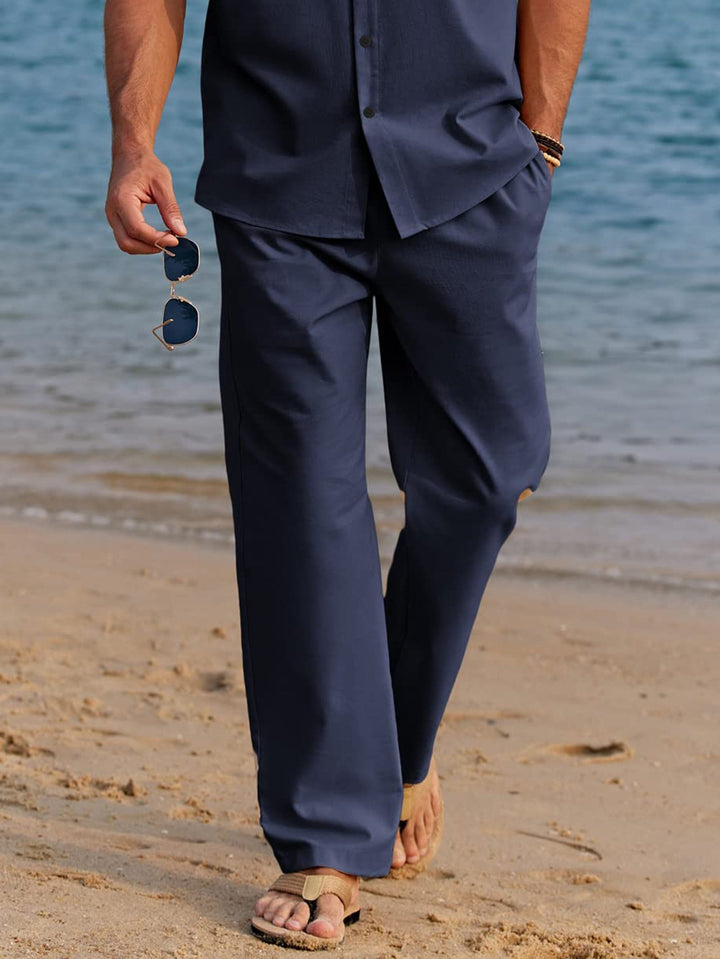 Levoire | Coton Lin Pantalons Homme Pour Une Coupe Décontractée