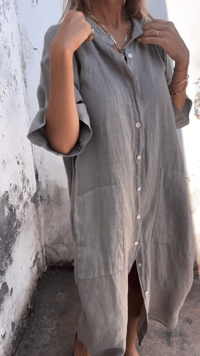 Levoire | Robe Florale Vintage Élégante Gris