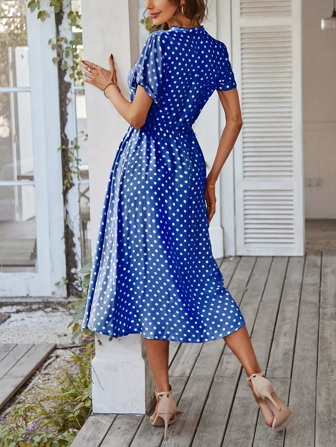 Levoire | Polka Dot Print V-cou robe femme