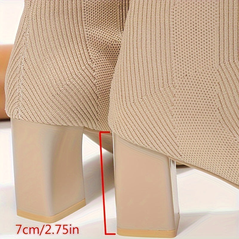 Levoire | Bottines À Semelle En Tricot Avec Tige Mi-Haute Et Talon Block