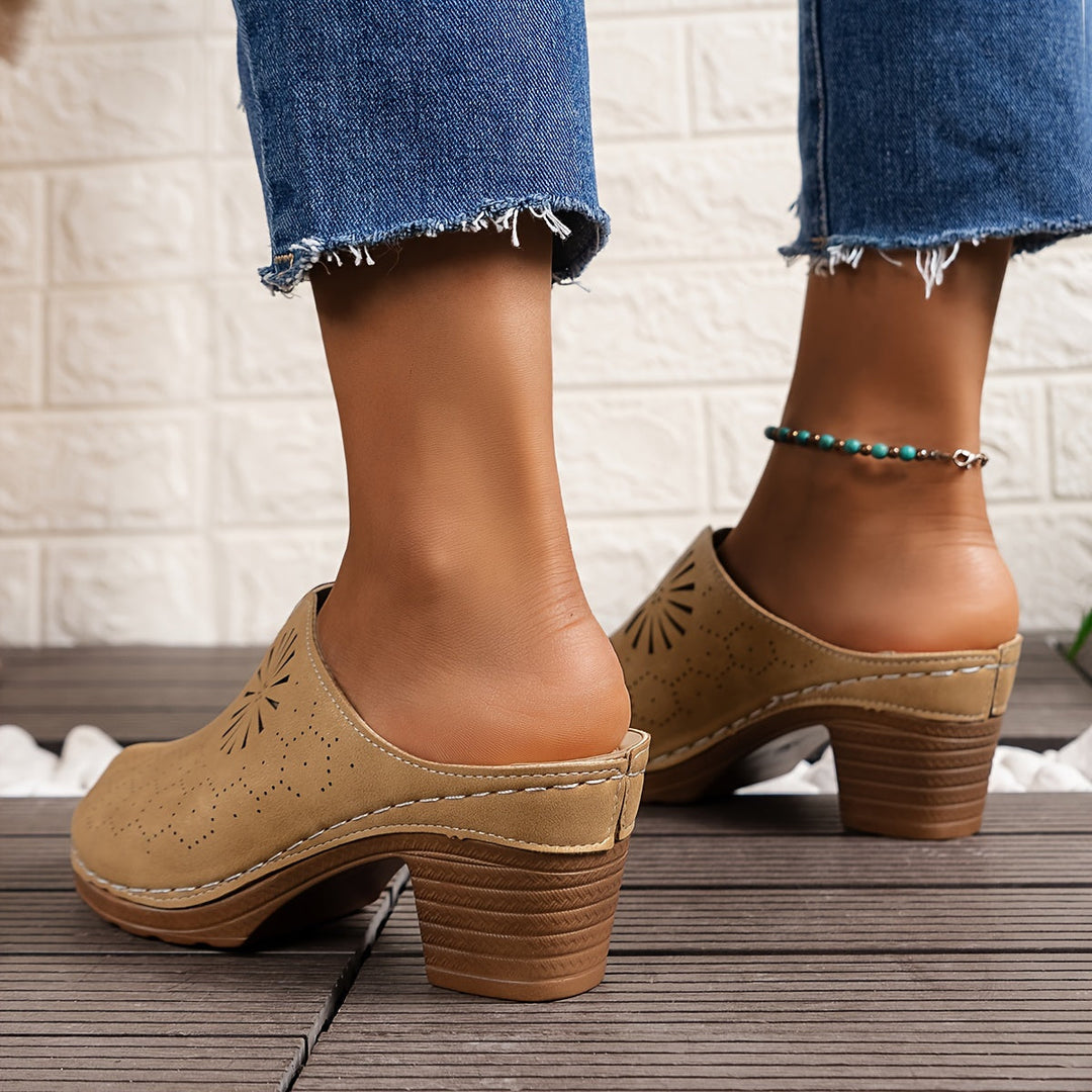 Levoire | Clogs Femme Avec Ouverture Fleurie Et Semelle Douce