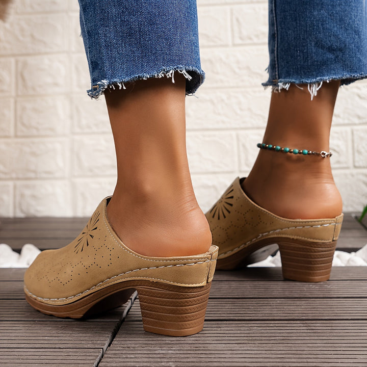 Levoire | Clogs Femme Avec Ouverture Fleurie Et Semelle Douce
