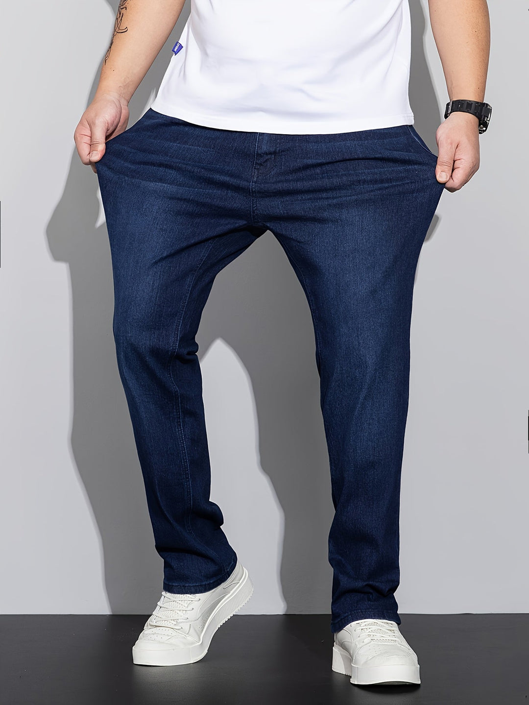 Levoire | Jeans Rentot En Denim Uni Roi bleu