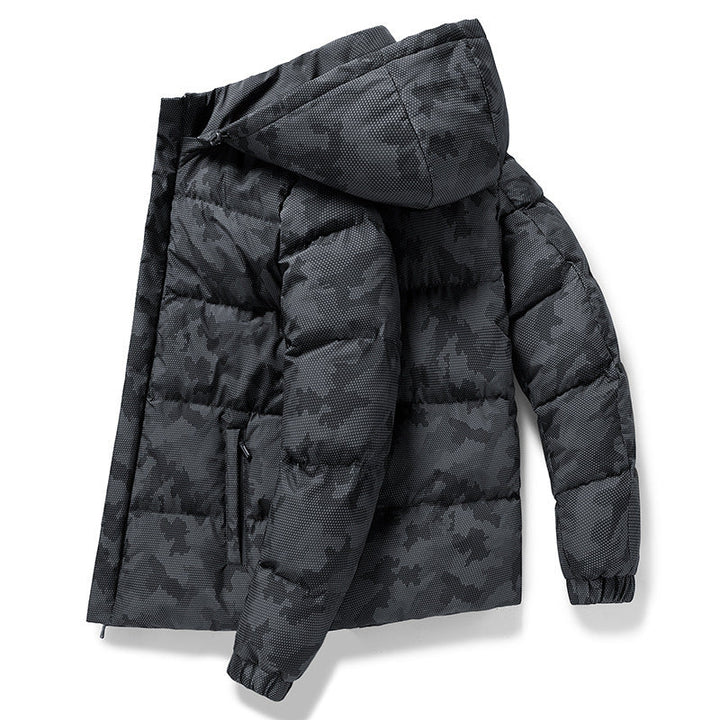 Levoire | Veste Camouflage À Manches Longues Avec Capuche Réglable Et Poches Noir