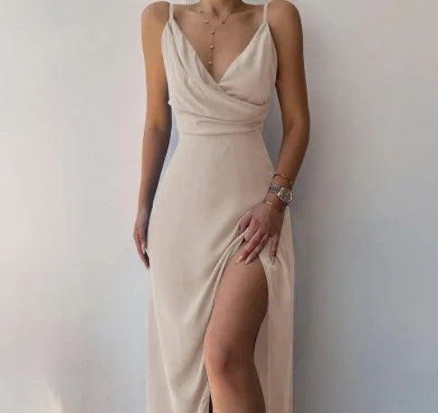 Levoire | Robe à encolure plongeante et imprimé Khaki