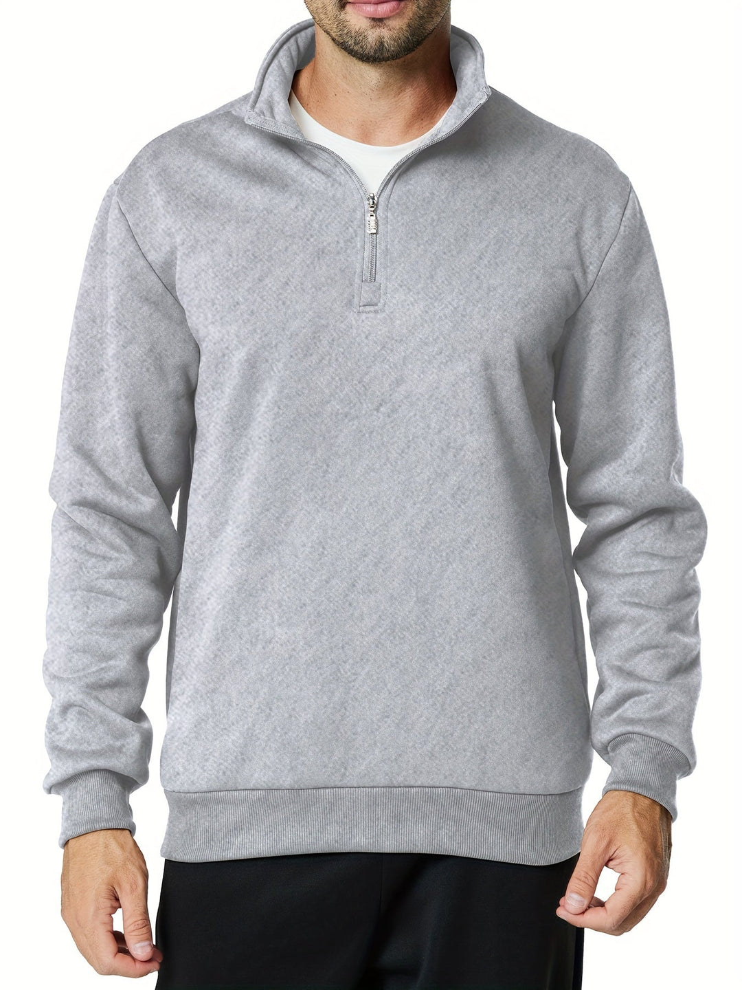 Levoire | Sweat-Shirt Décontracté Pour Hommes Avec Zip Et Poches Gris clair