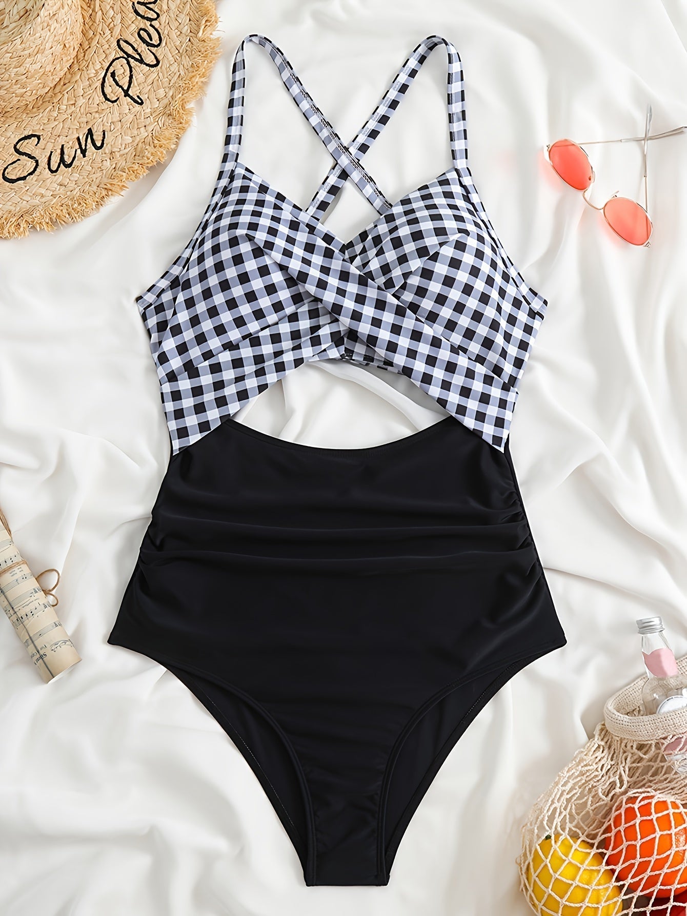 Levoire | Combinaison À Découpe Croisée Rayée Pour Femmes Noir