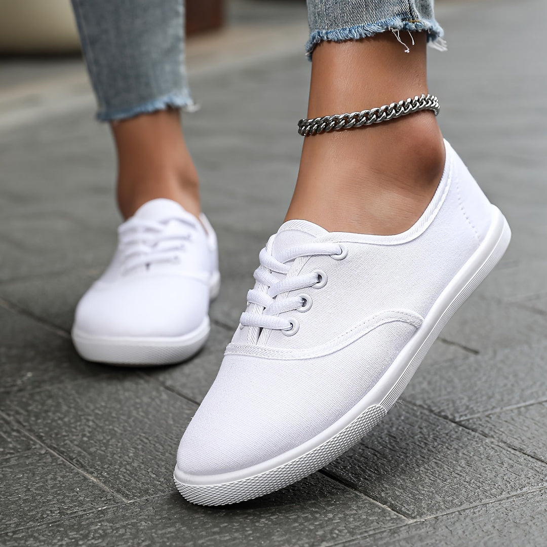 Levoire | Basses Chaussures En Toile Confortables Blanches Blanc