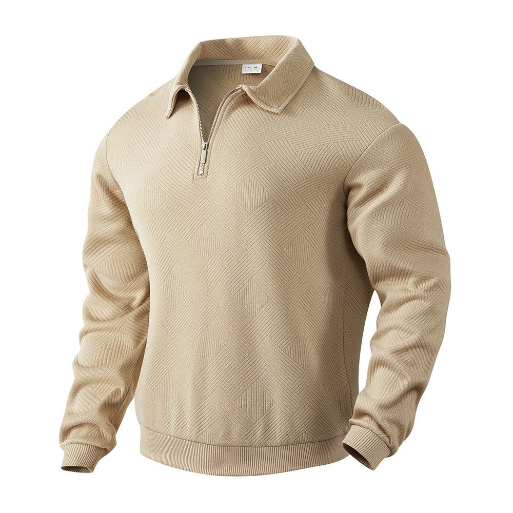 Levoire | Pullover Vintage À Motif Avec Fermeture Éclair Beige