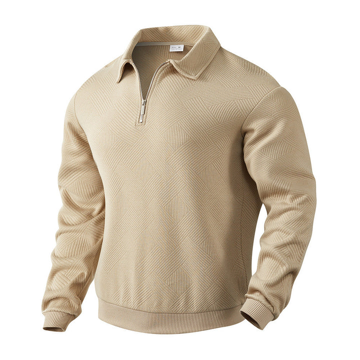 Levoire | Pullover Vintage À Motif Avec Fermeture Éclair Beige