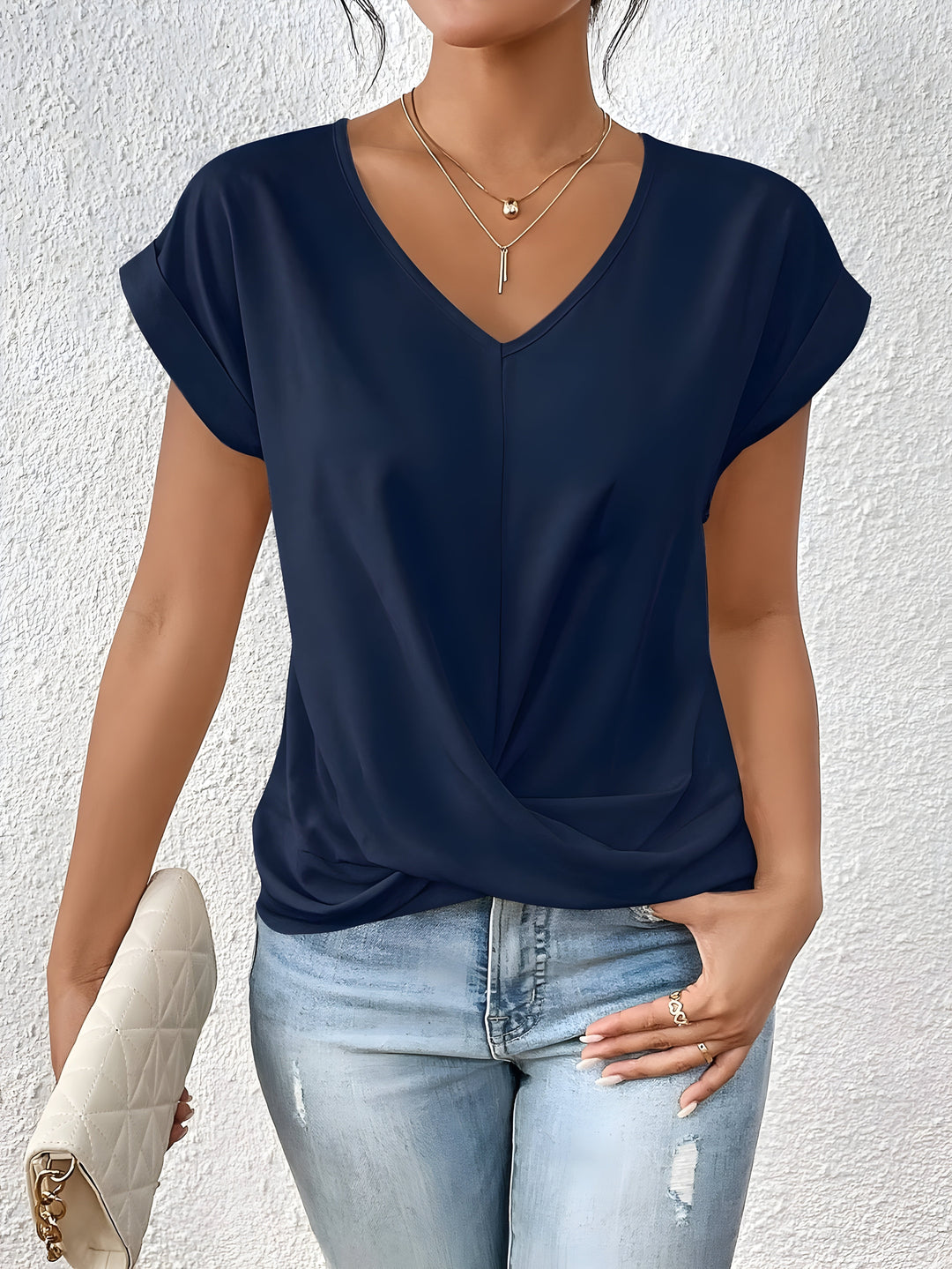 Levoire | Lssiges Tshirt Avec Décolleté Marine bleu