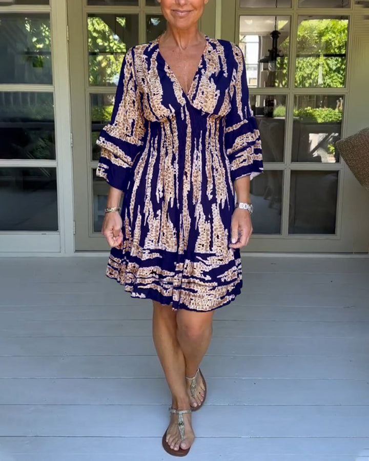 Levoire | Robe avec encolure et manches 3/4 Bleu