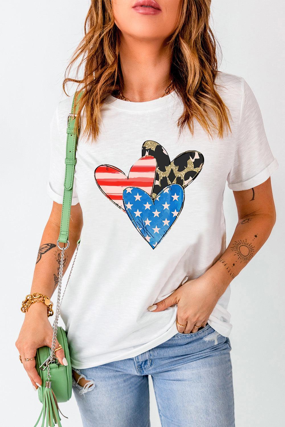 Levoire | Coeur Col Rond T-shirt Manches Courtes Blanc