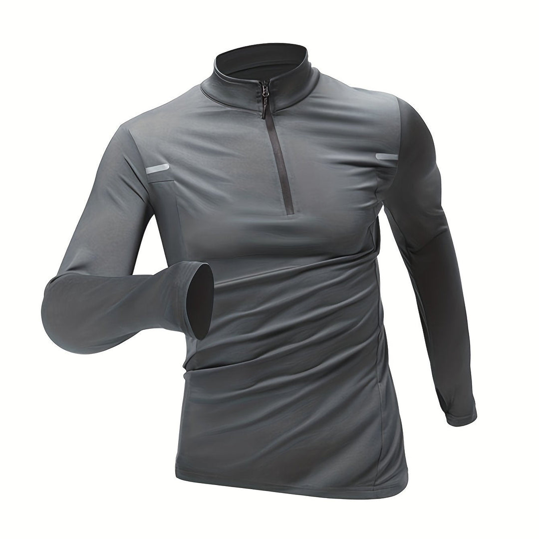 Levoire | Pull-Over Pour Homme À Demi-Zip Et Col Montant Gris foncé