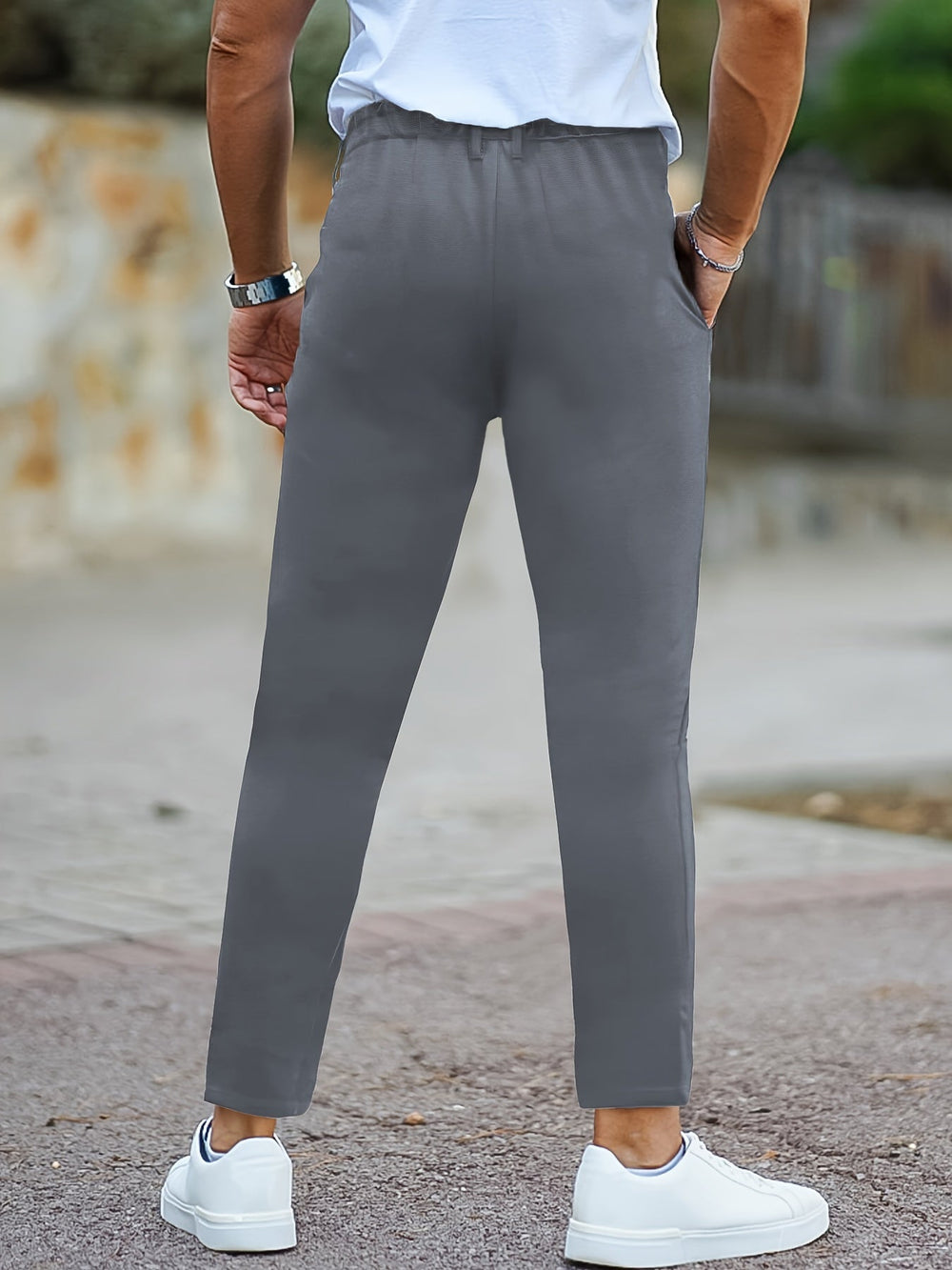 Levoire | Skinny Fit Pantalons Pour Hommes Avec Détails Zippés En Couleur Unie