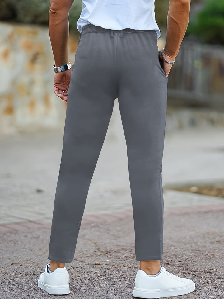 Levoire | Skinny Fit Pantalons Pour Hommes Avec Détails Zippés En Couleur Unie