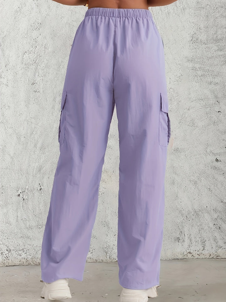 Levoire | Pantalons Cargo Taille Haute D'Une Couleur